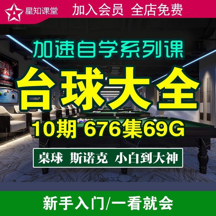 台球教学视频教程斯诺克桌球黑八九球资料素材入门自学零基础精通