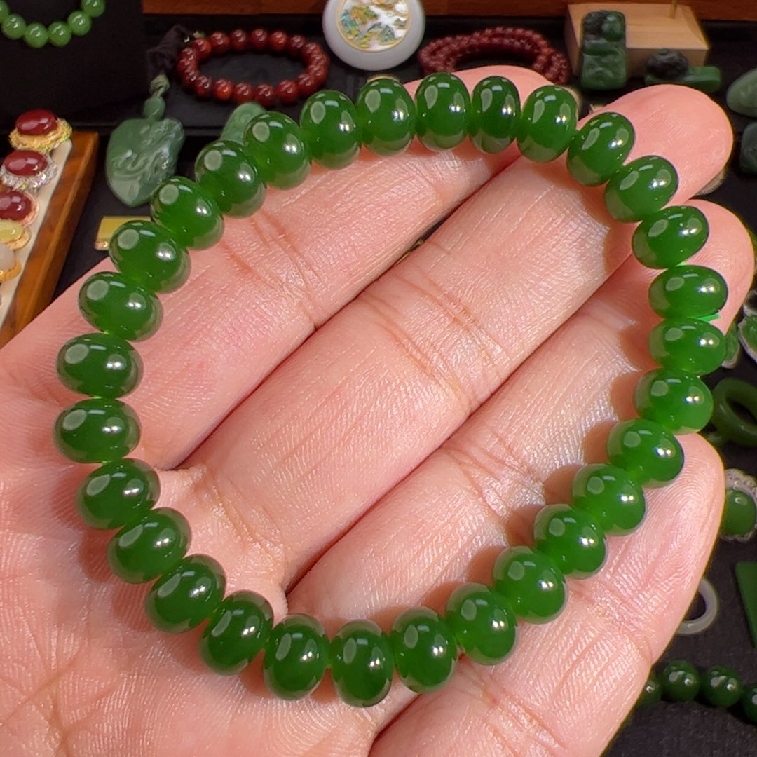 和田玉（碧玉）8mm手串未镶嵌