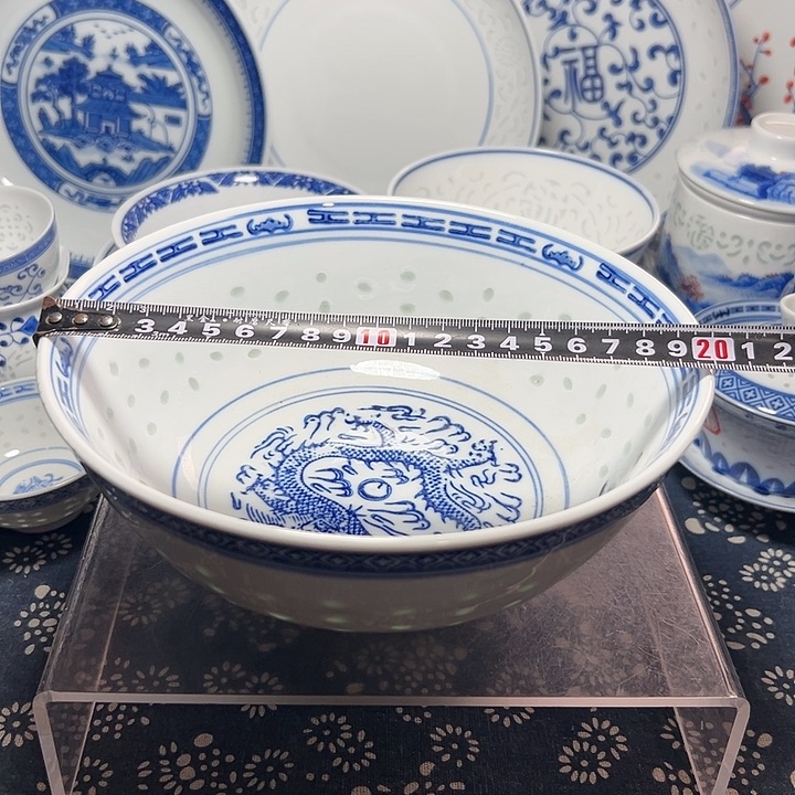 青花玲珑8寸的的汤碗