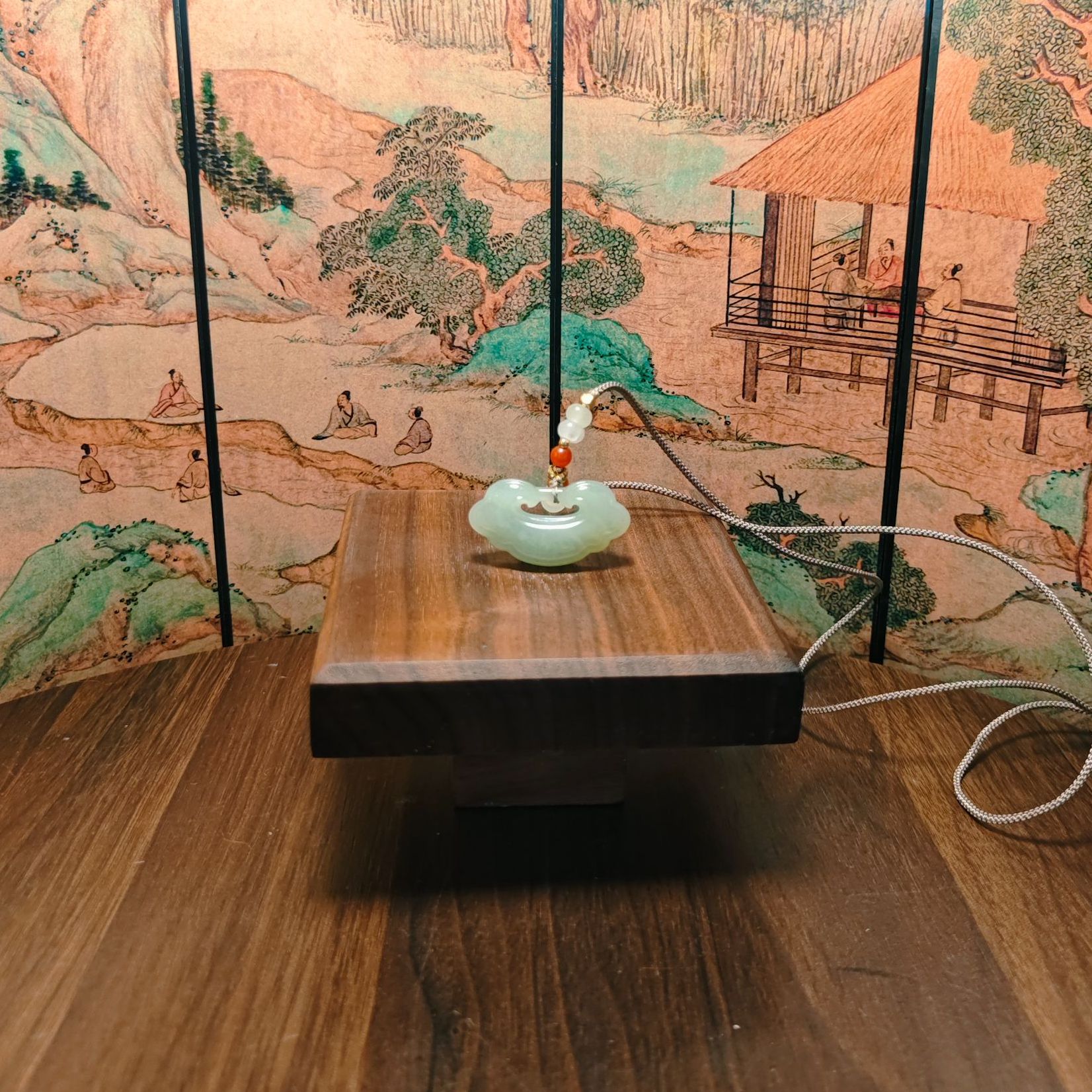 W和田玉平安锁吊坠0252