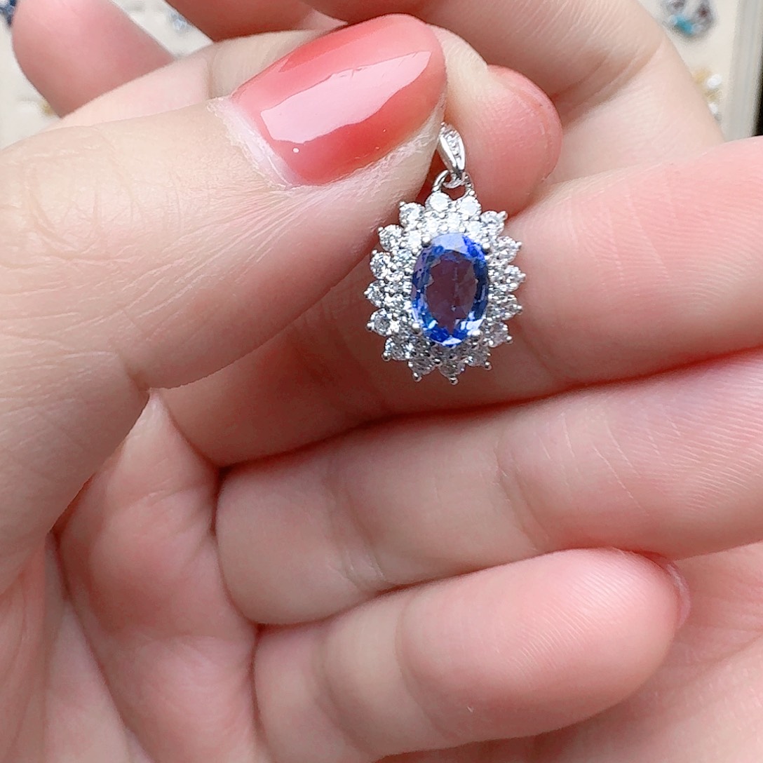 坦桑石吊坠(不含链)银S925镶嵌