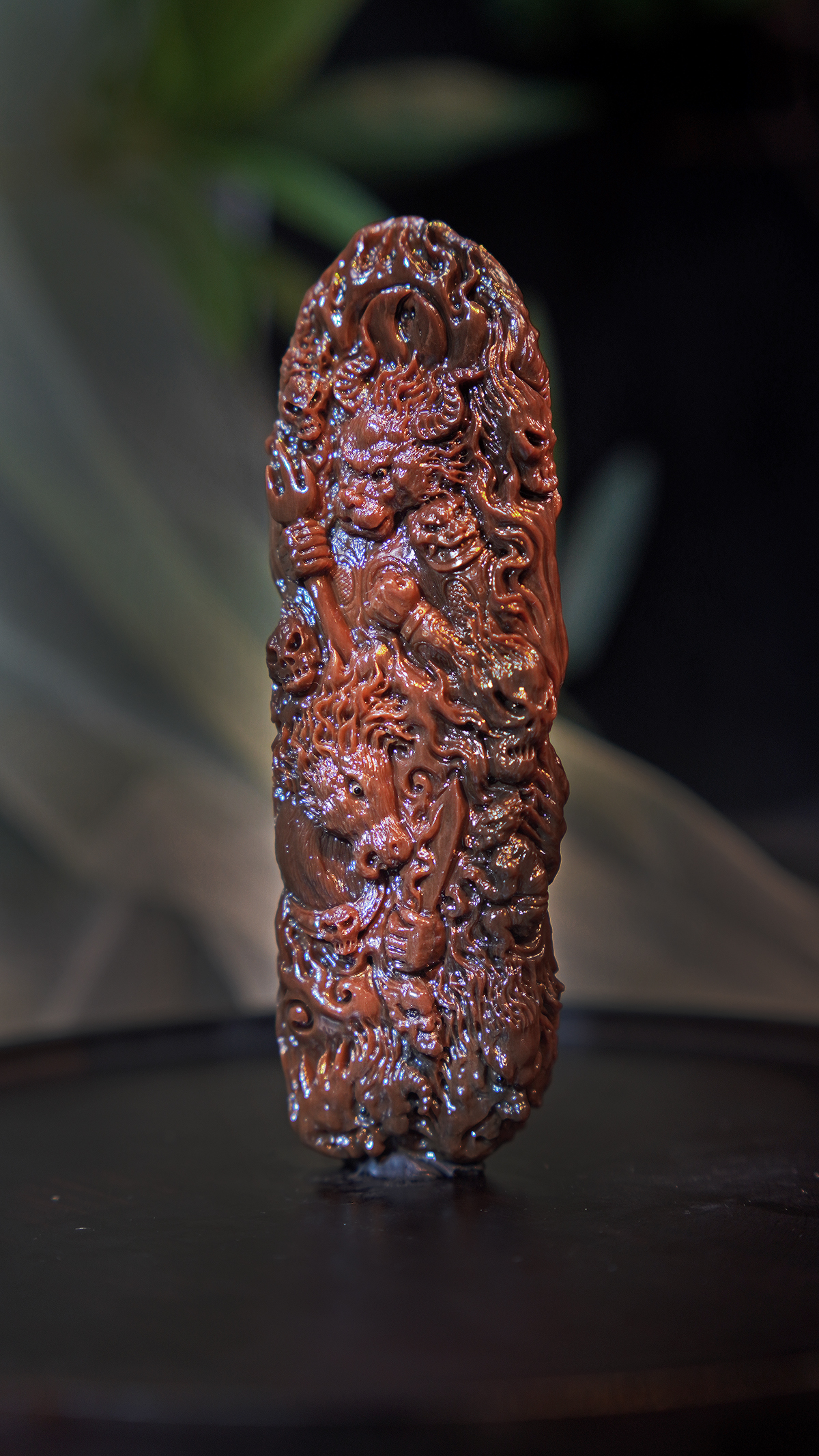 天然猛犸牙/手工雕刻作品/阴司四帅/特色咖料/文玩收藏