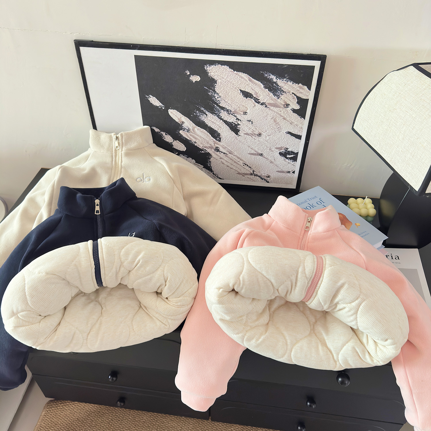 3四层夹棉加厚保暖儿童冬季奥粒绒保暖外套立领休闲运动棉服加绒