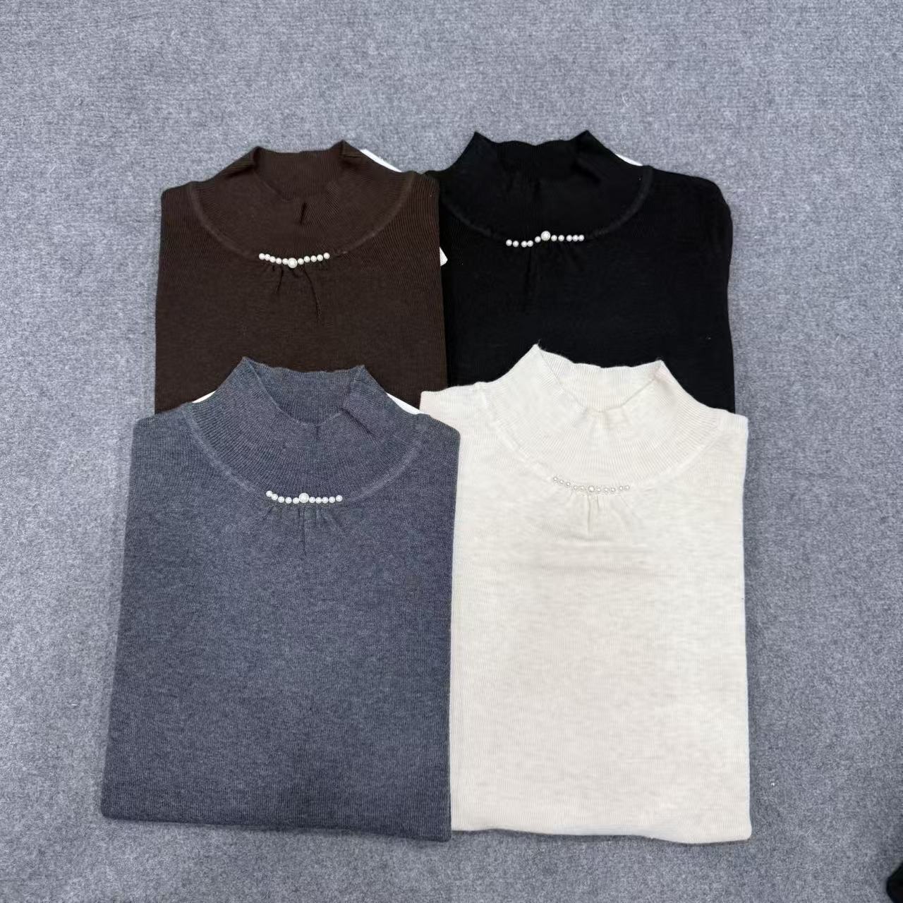 3705货号 半高领羊毛衫珠珠款 颜色可选