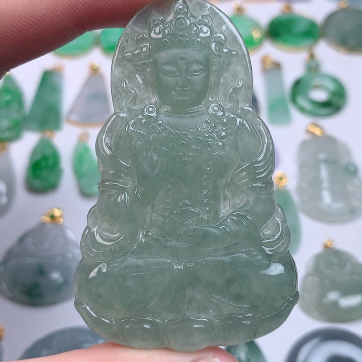 翡翠颈饰未镶嵌天然翡翠a货