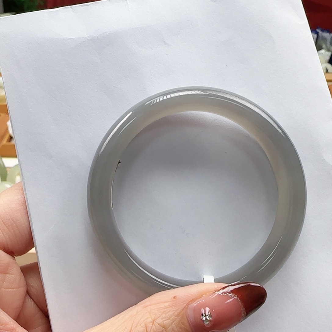 和田玉手镯未镶嵌妙*52-53