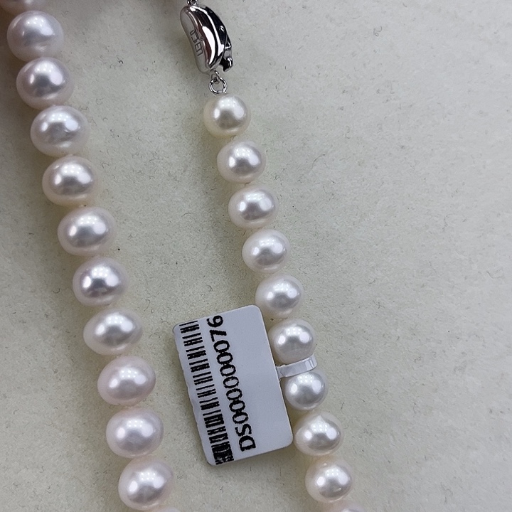 淡水珍珠颈饰银S925镶嵌➕8.9冷白