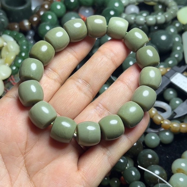 和田玉手串未镶嵌海**涯14