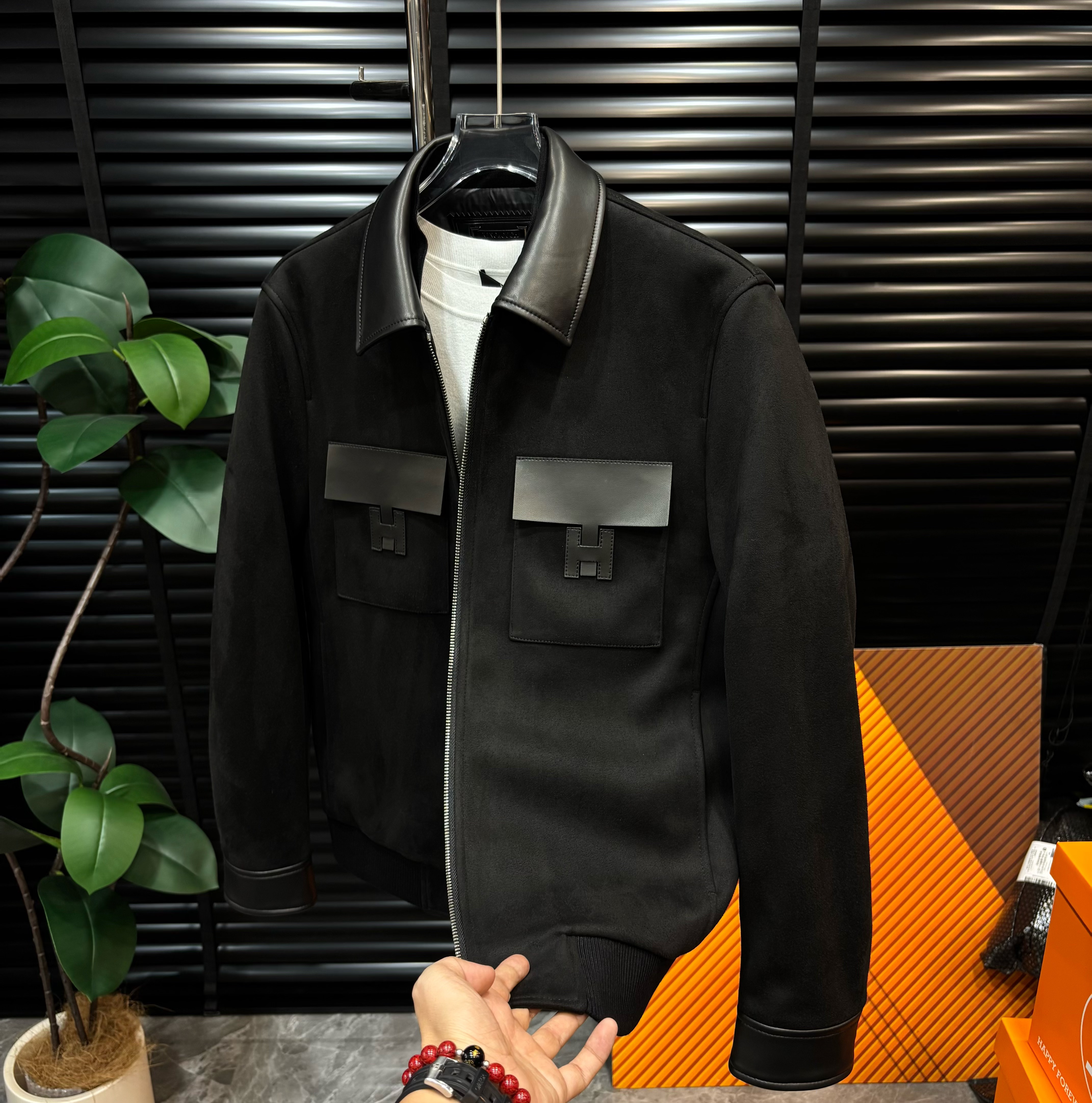 【清澈男装轻奢出品】K5712/QING/高端欧货拼皮鹅绒男士百搭羽绒服