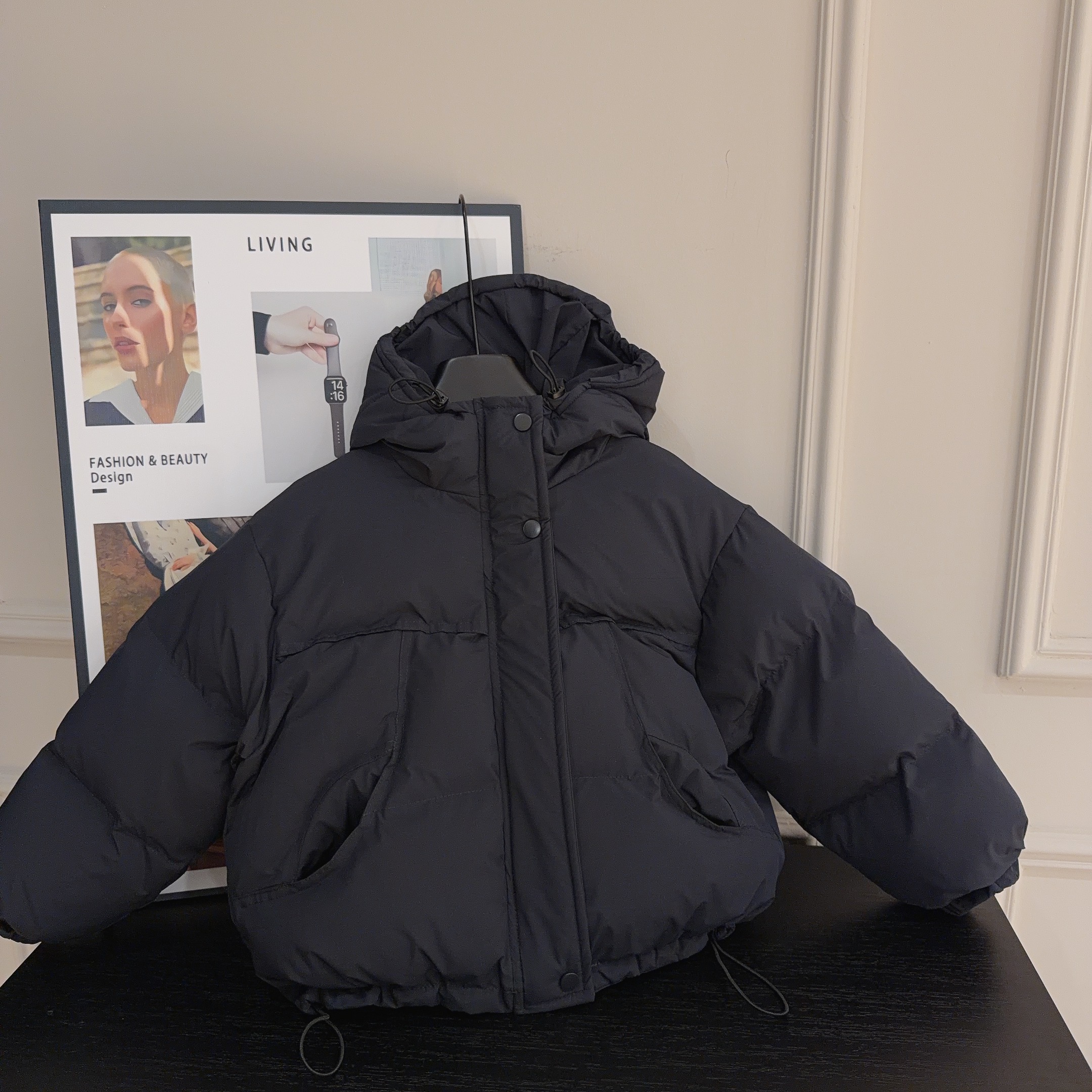 【两个小盆友】冬季连帽棉服保暖男女童韩版休闲纯色百搭外套881517