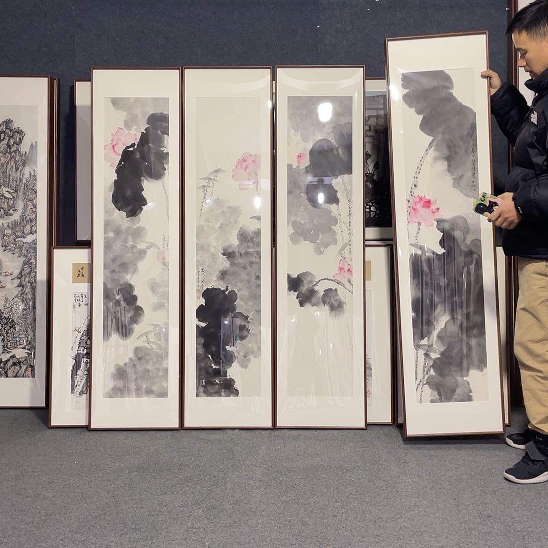 国画手绘画作品带框发货