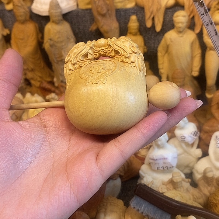 黄杨木黄杨木瑕疵貔貅木鱼