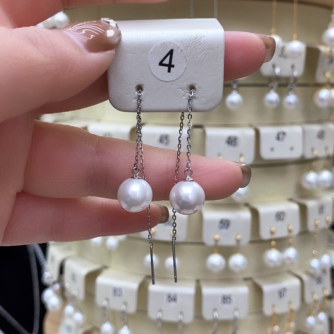 淡水珍珠耳饰银S925镶嵌