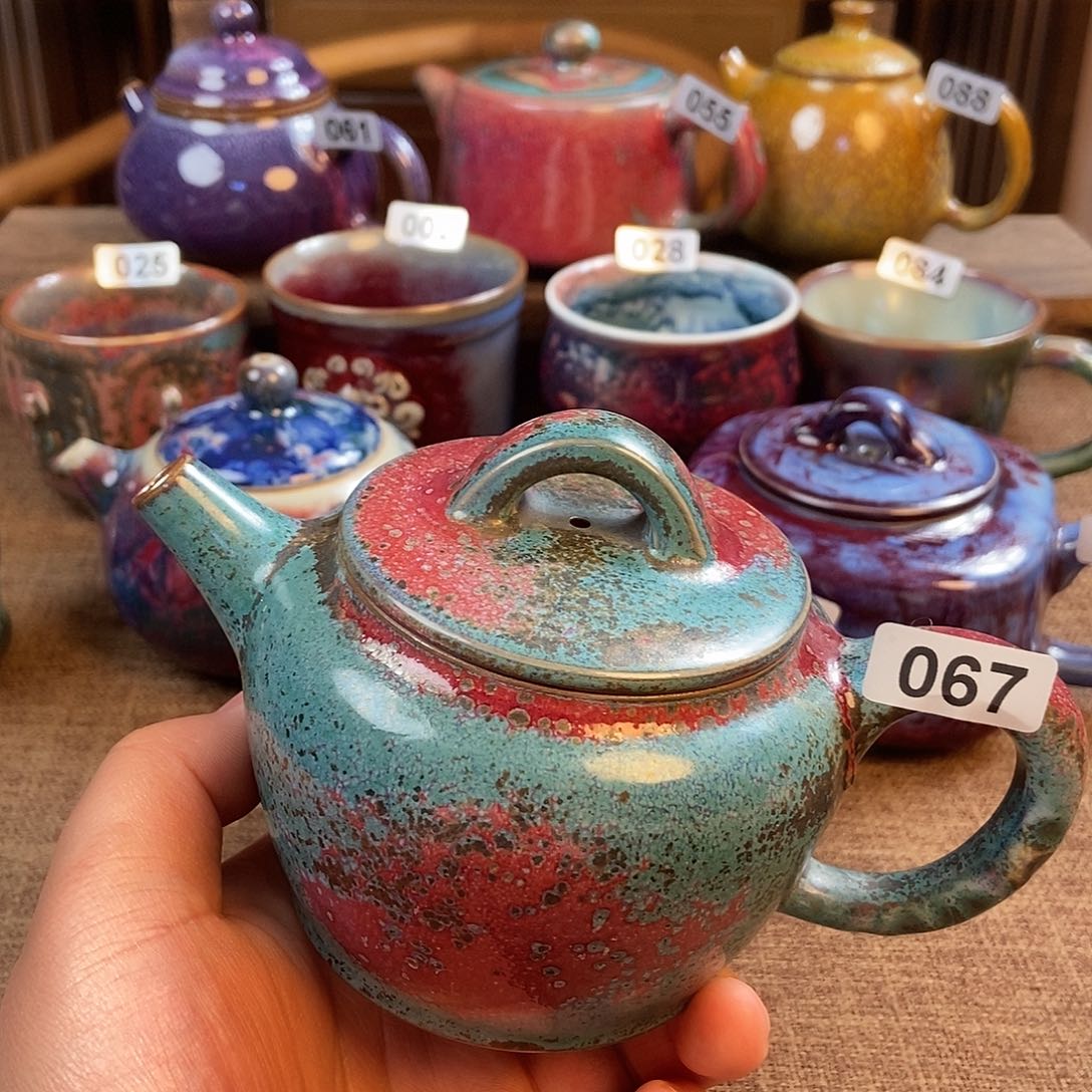 摆件6***K钧瓷茶壶茶具