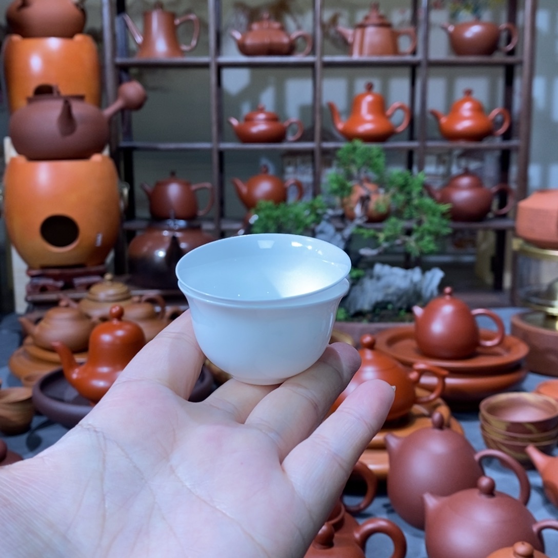 紫砂茶壶福利款高骨瓷玉兰杯3个原45米