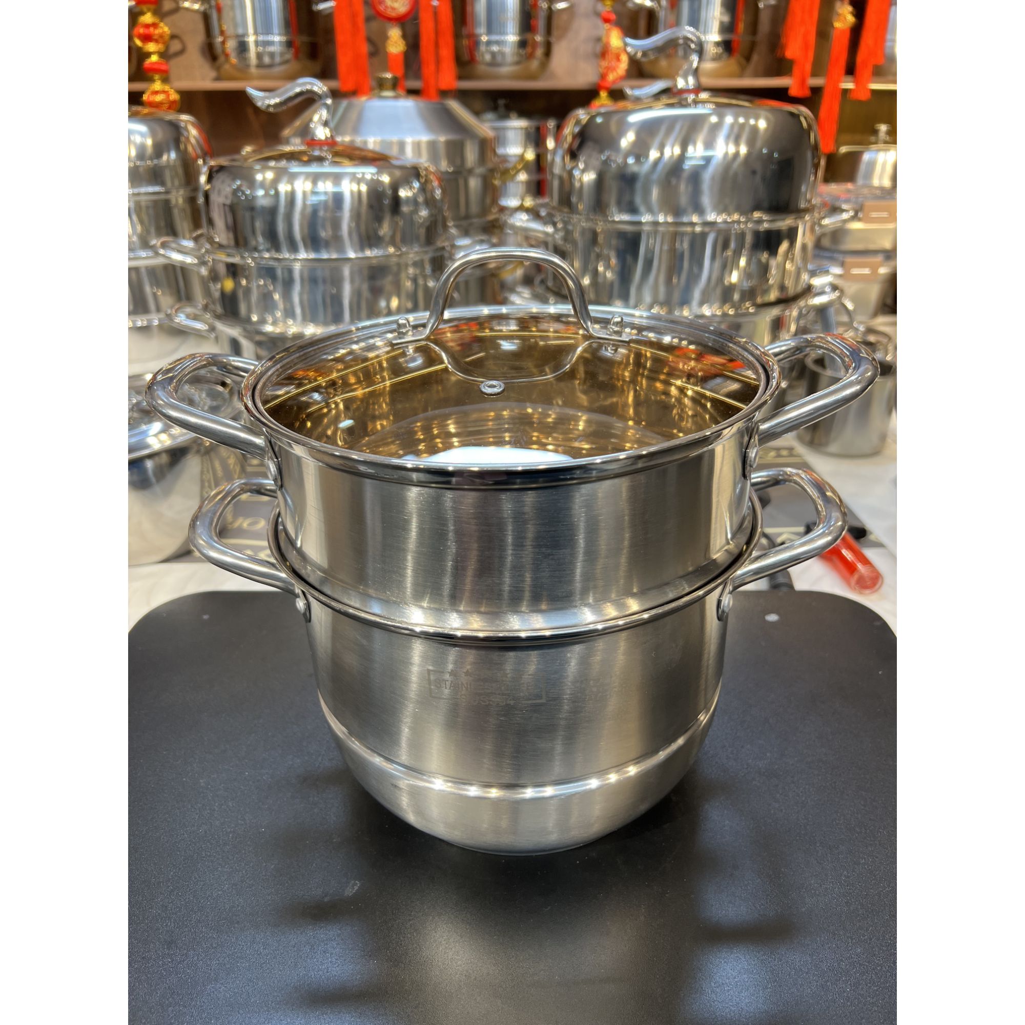 BH【三层26CM汤蒸锅】不锈钢汤锅优质蒸锅蒸包子蒸鱼蒸菜蒸笼加厚