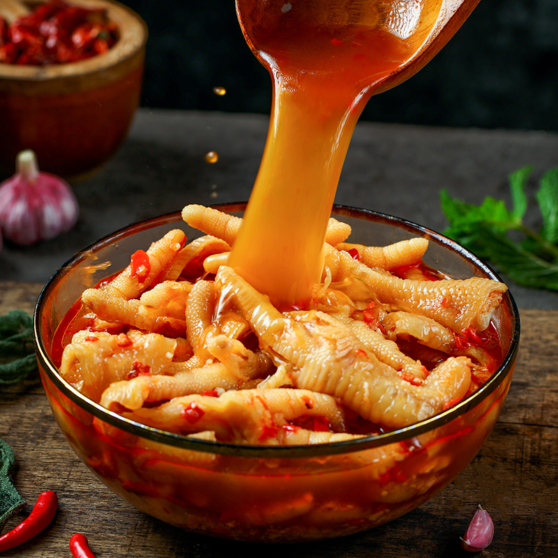 脱骨凤爪1kg/罐 蒜香酸甜辣味