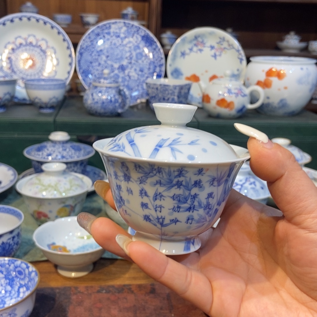 雪山春晓定风波盖碗