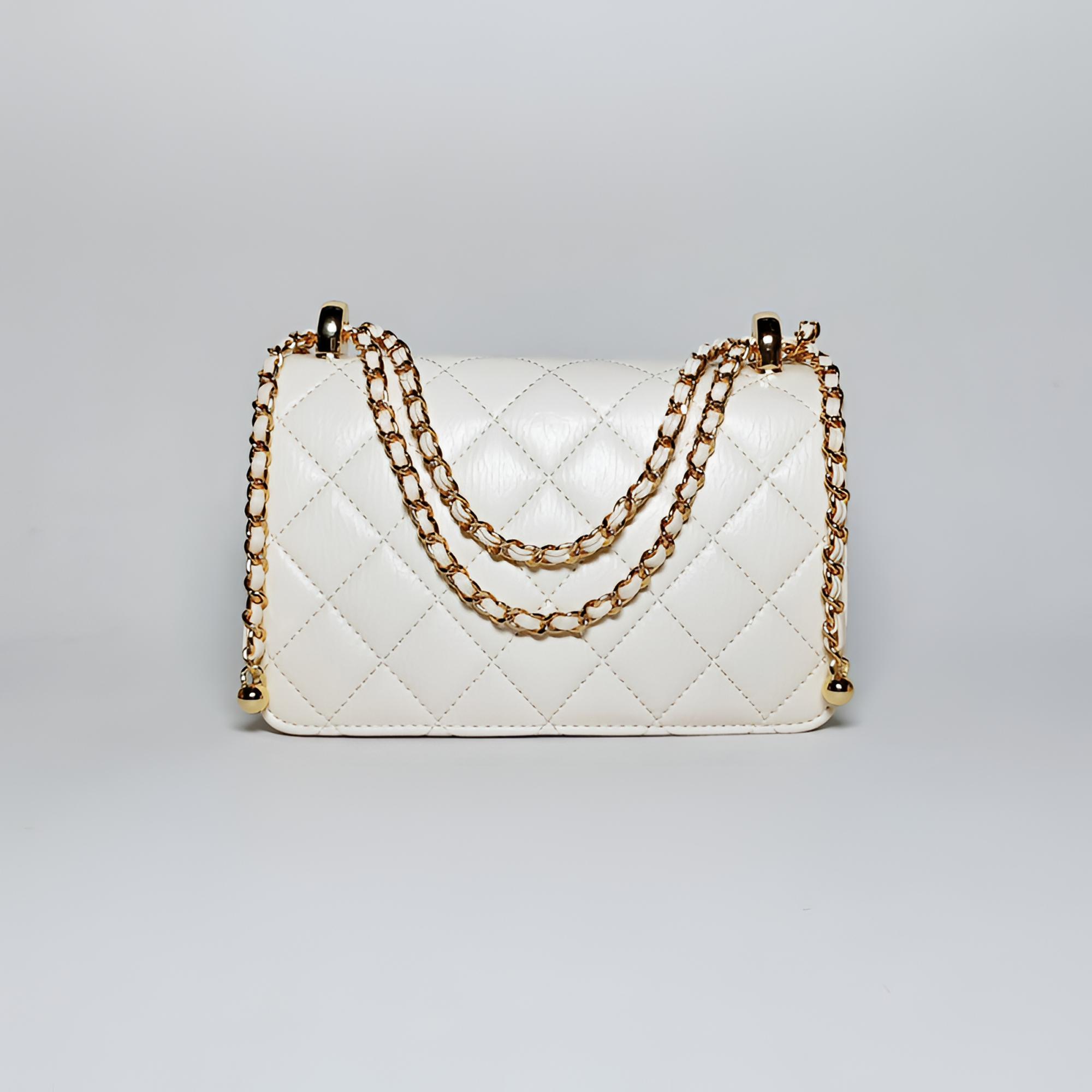 时尚定制款小香风链条斜挎包 X2333 白色（可嘎嘣）尺寸19*8*12