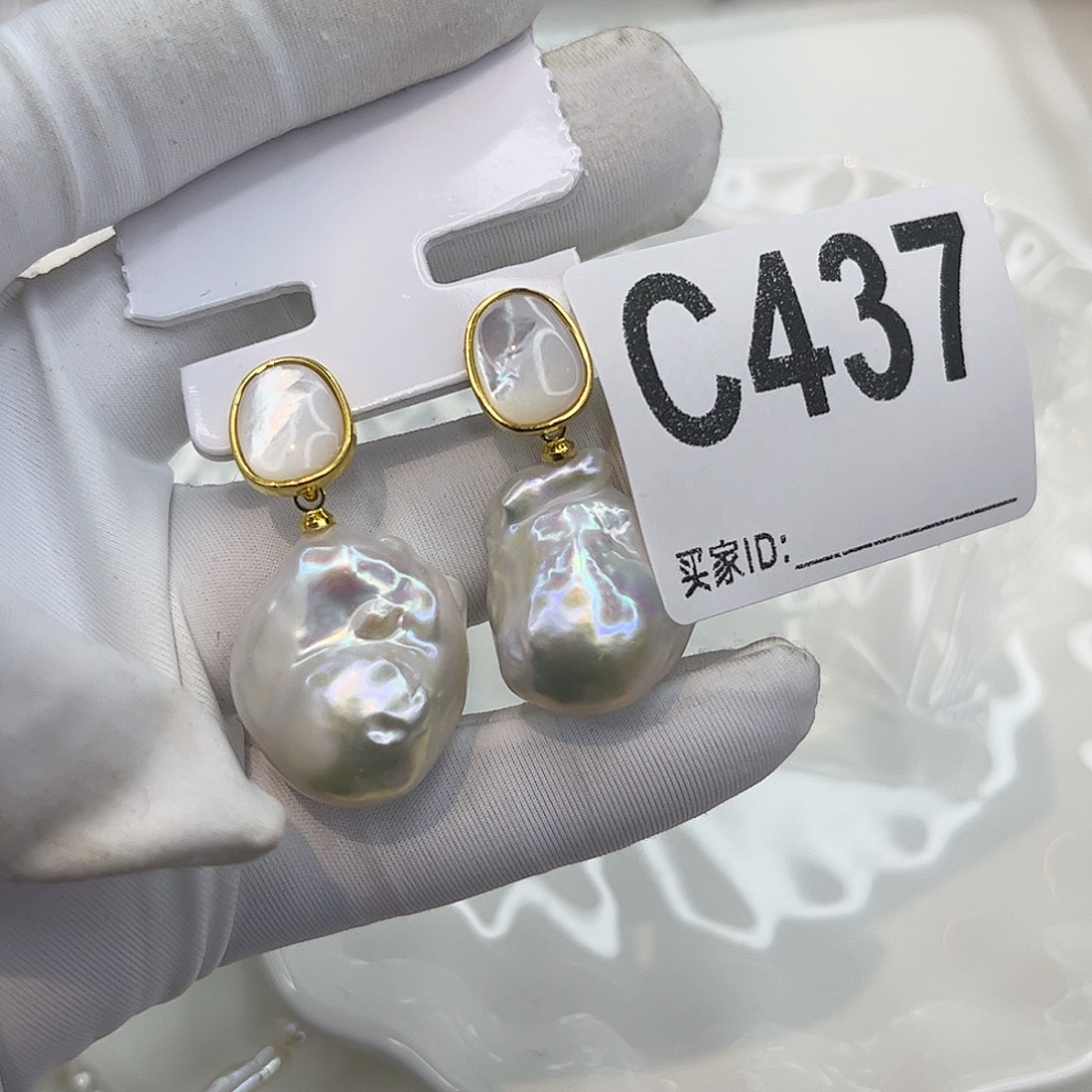 淡水珍珠耳饰合金
