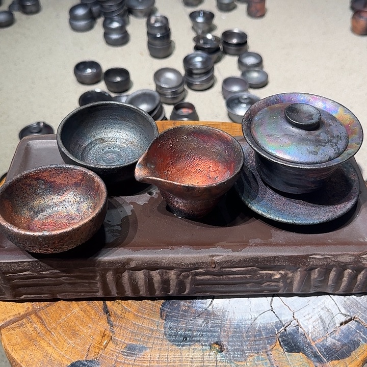 全手工制作精品盖碗一套34