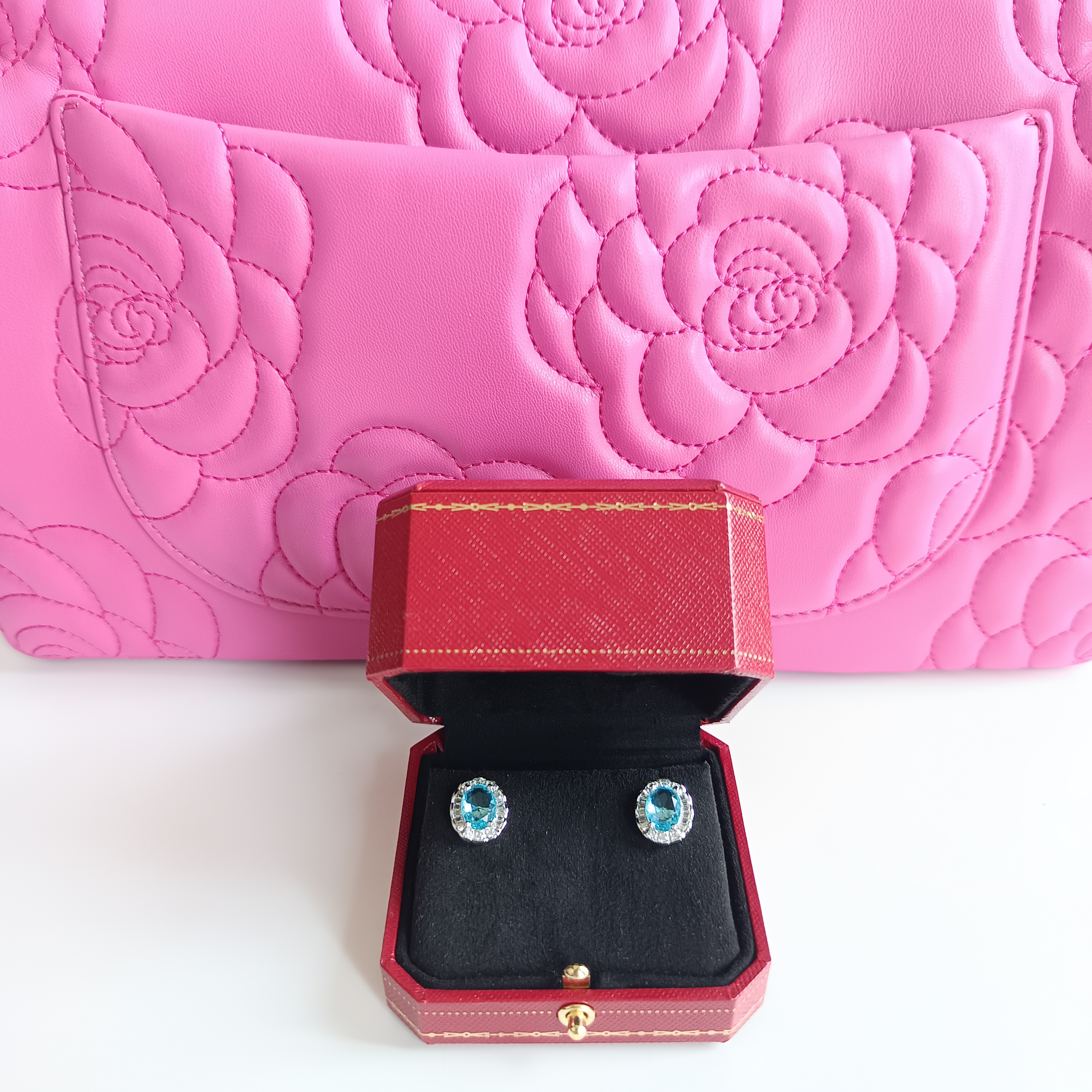 3022 B耳环--精致优雅海蓝-精工海蓝耳环赠礼盒