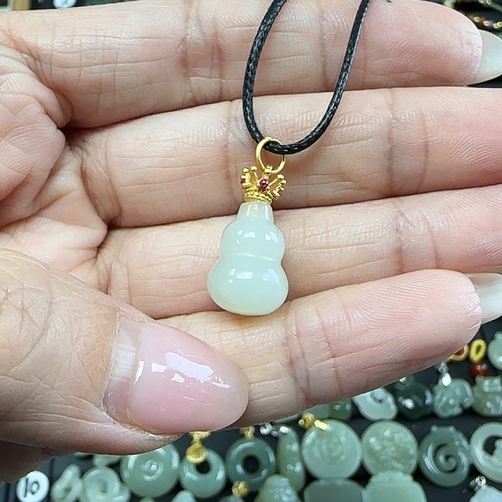 和田玉吊坠(不含链)银S925镶嵌