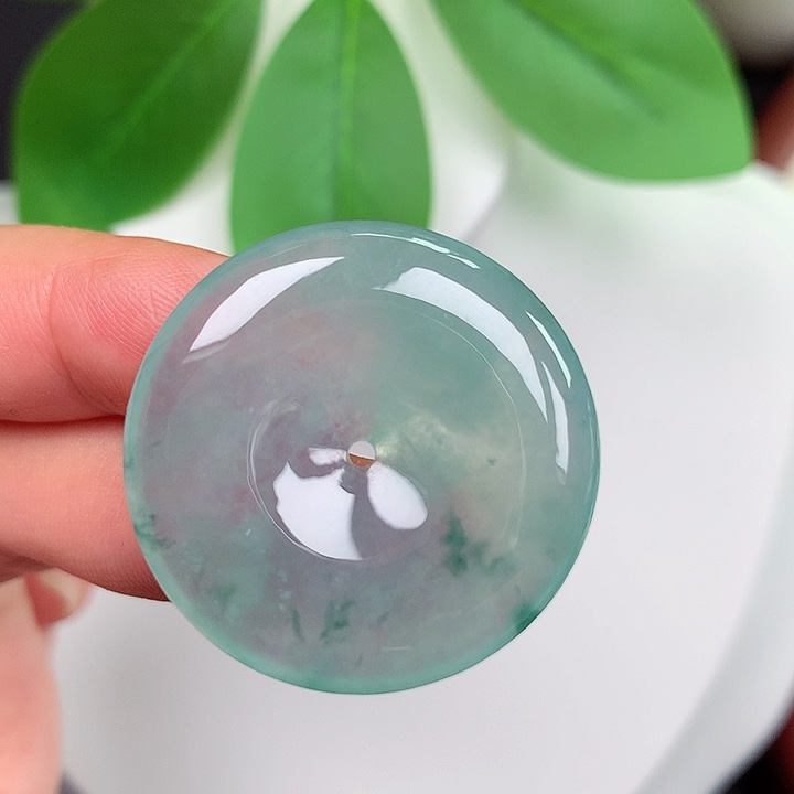 颈饰未镶嵌翡翠平安扣 29.5x5.2mm