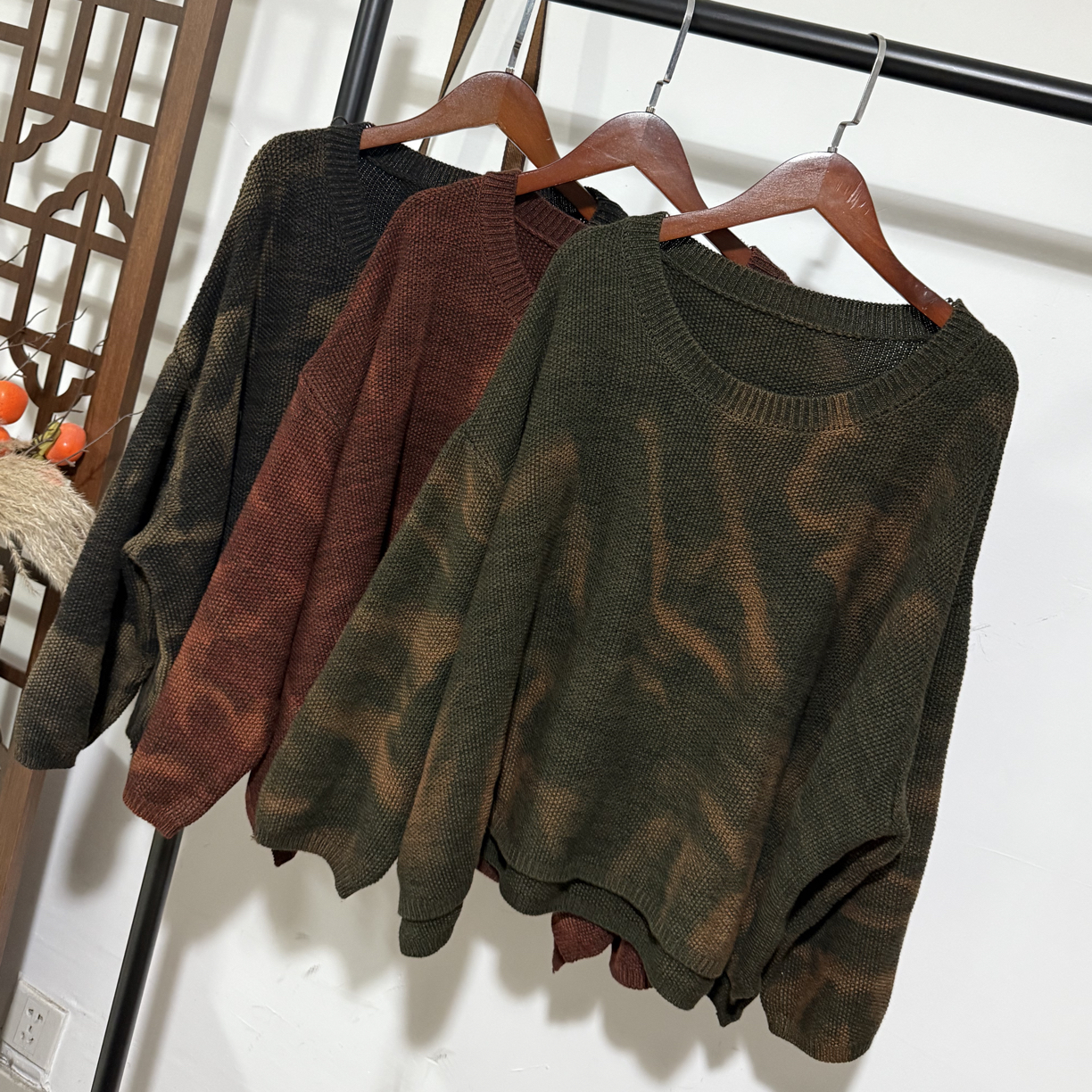 重工手工刷色棉线针织衫（衣长55胸围160左右）