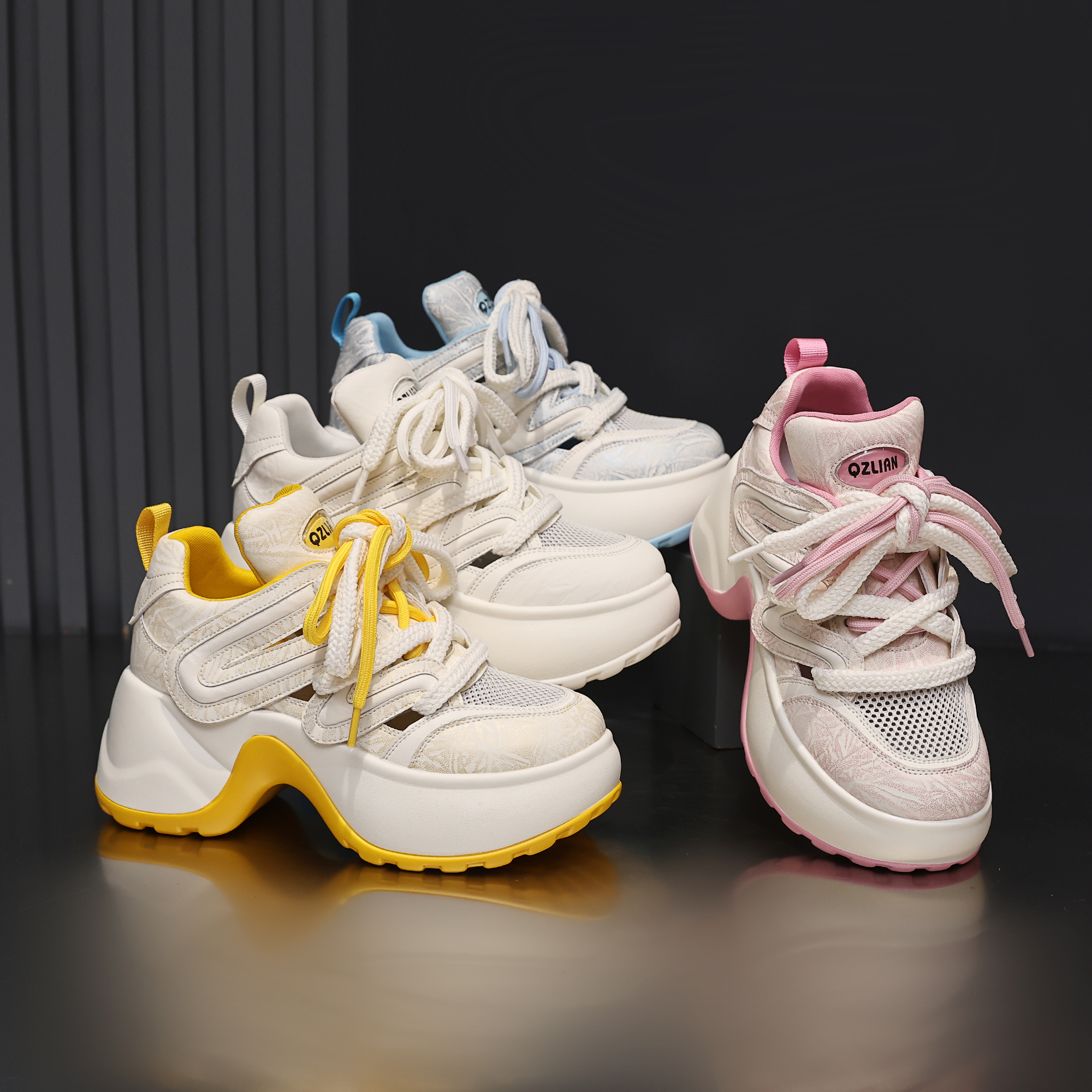 千之恋V增高8CM2025夏季新款轻奢爆款休闲风百搭软底透气女鞋6278