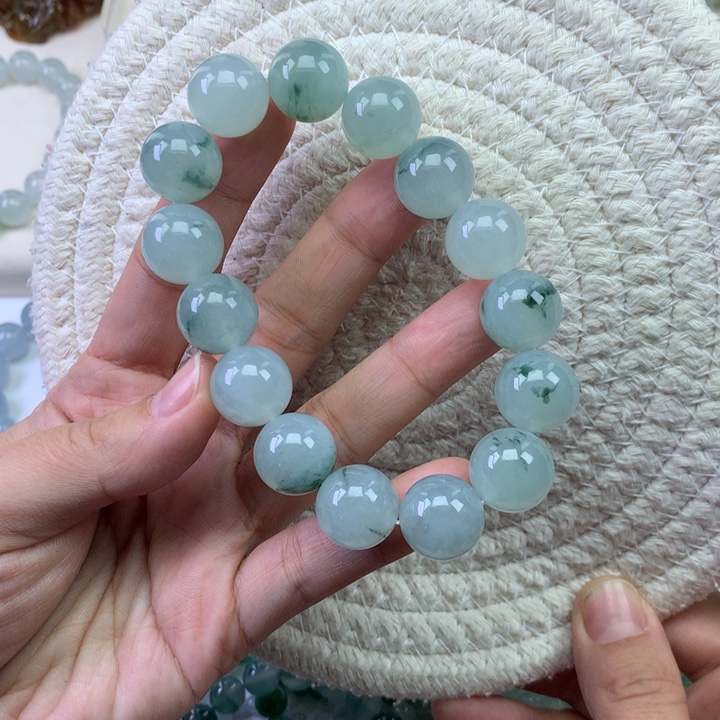 銘***淀翡翠未镶嵌手串天然翡翠手串