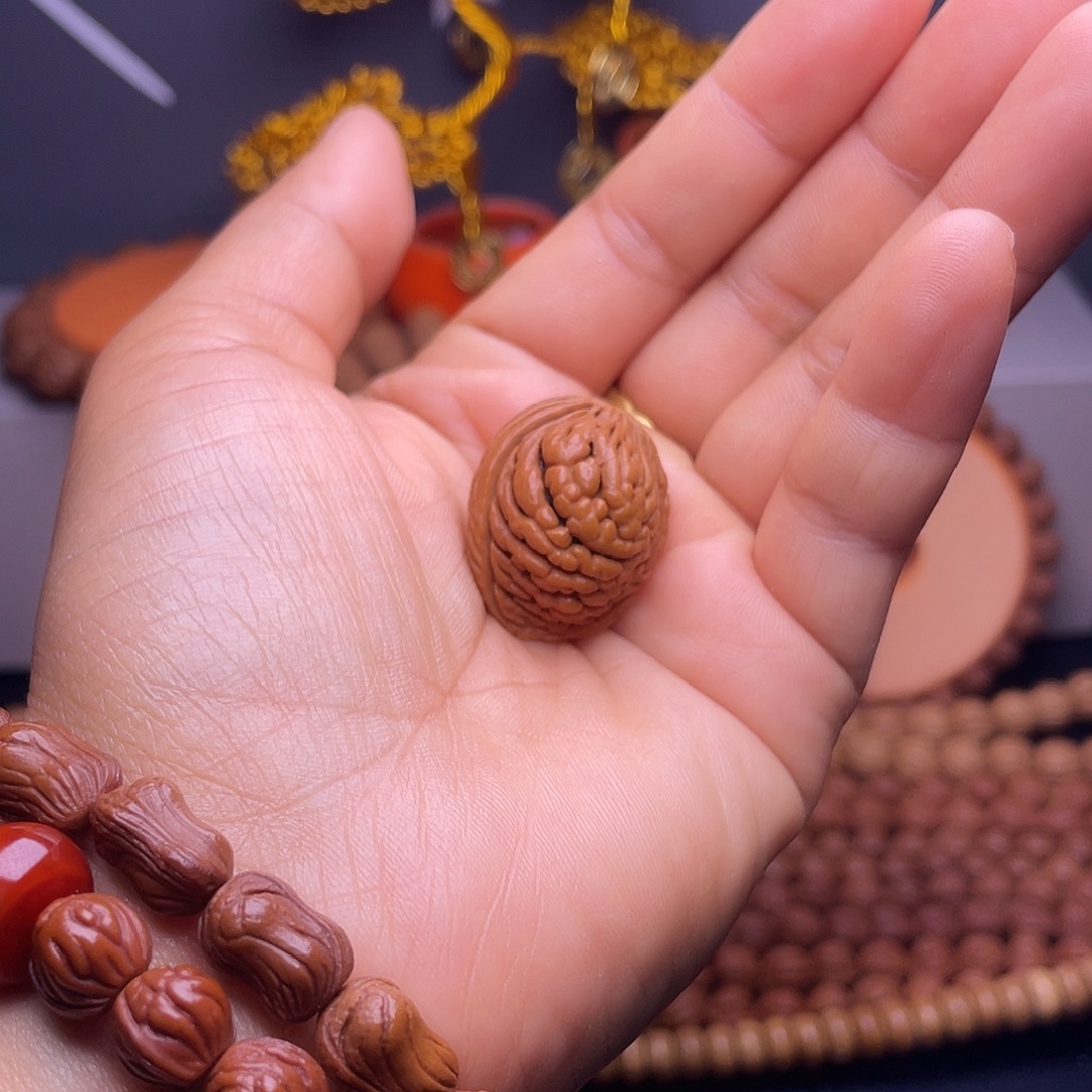 冰***水桃核吊坠秦岭桃枭单籽