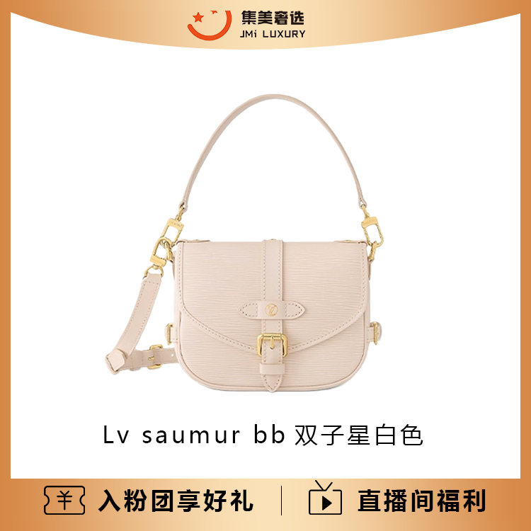 99新 LouisVuitton/路易威登 saumur bb双子星白色时尚包/AM5494