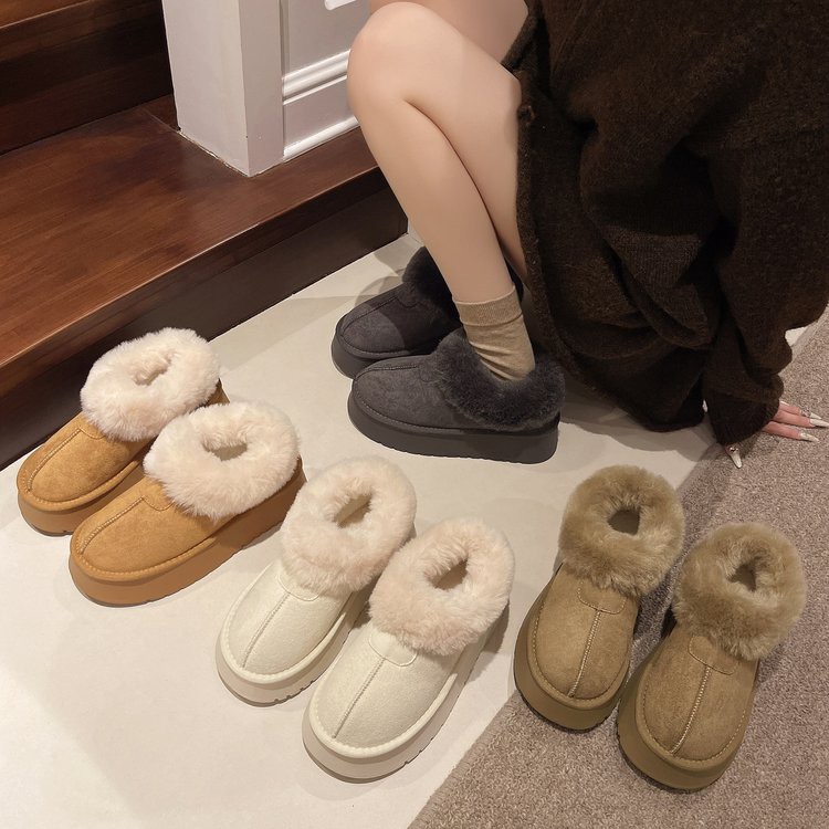 【软底包跟】增高5cm后包跟保暖加绒加厚雪地靴冬季百搭短筒韩版