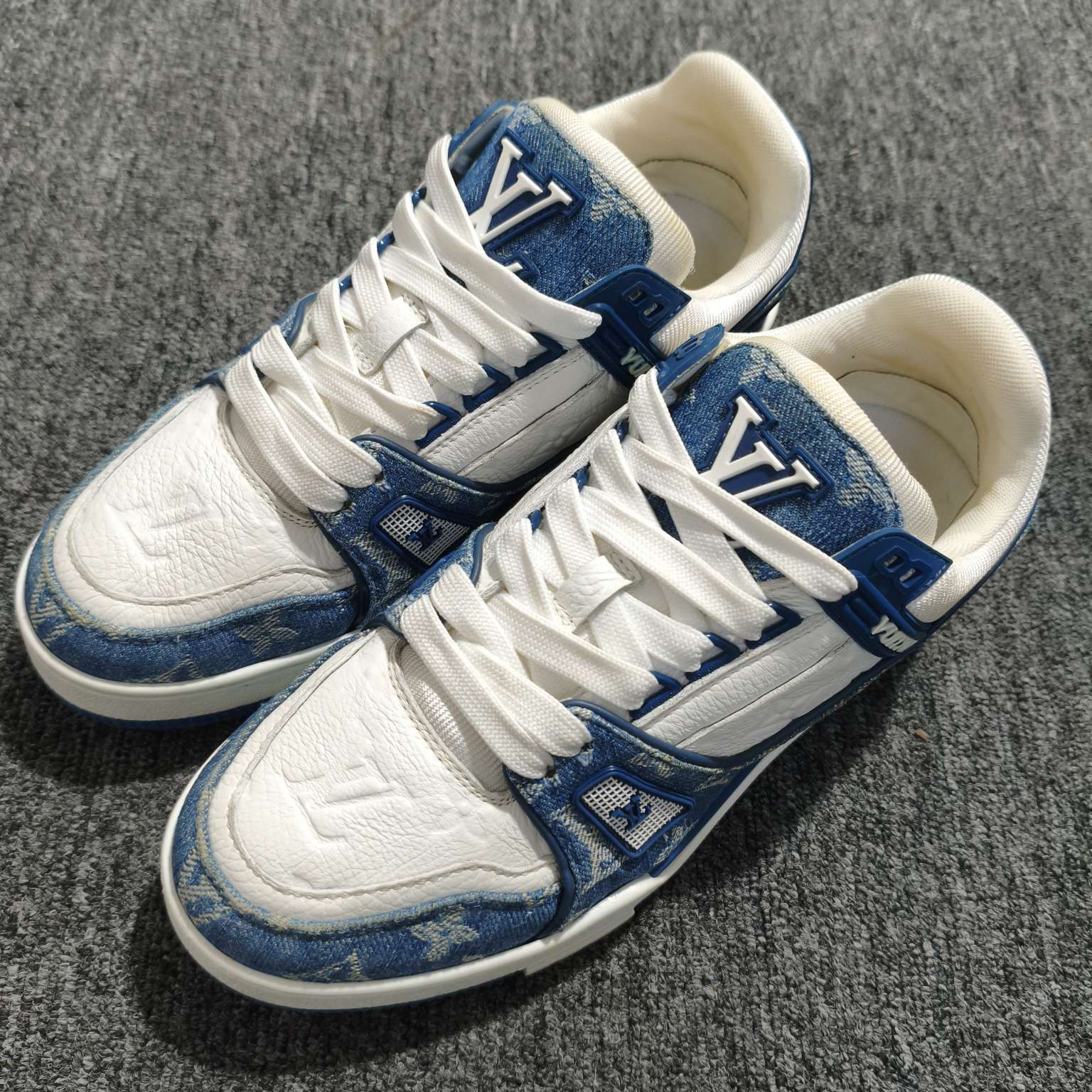 99新 LouisVuitton/路易威登 LV trainer白蓝牛仔 38码 h1502