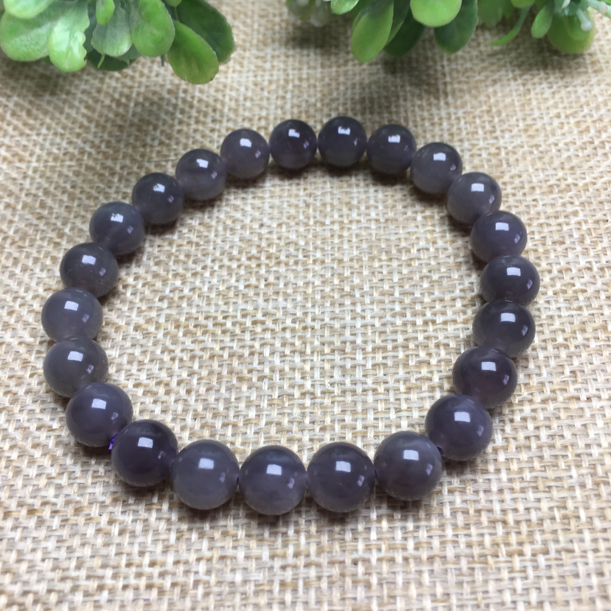 8mm高品质天然和田玉帝王紫手串