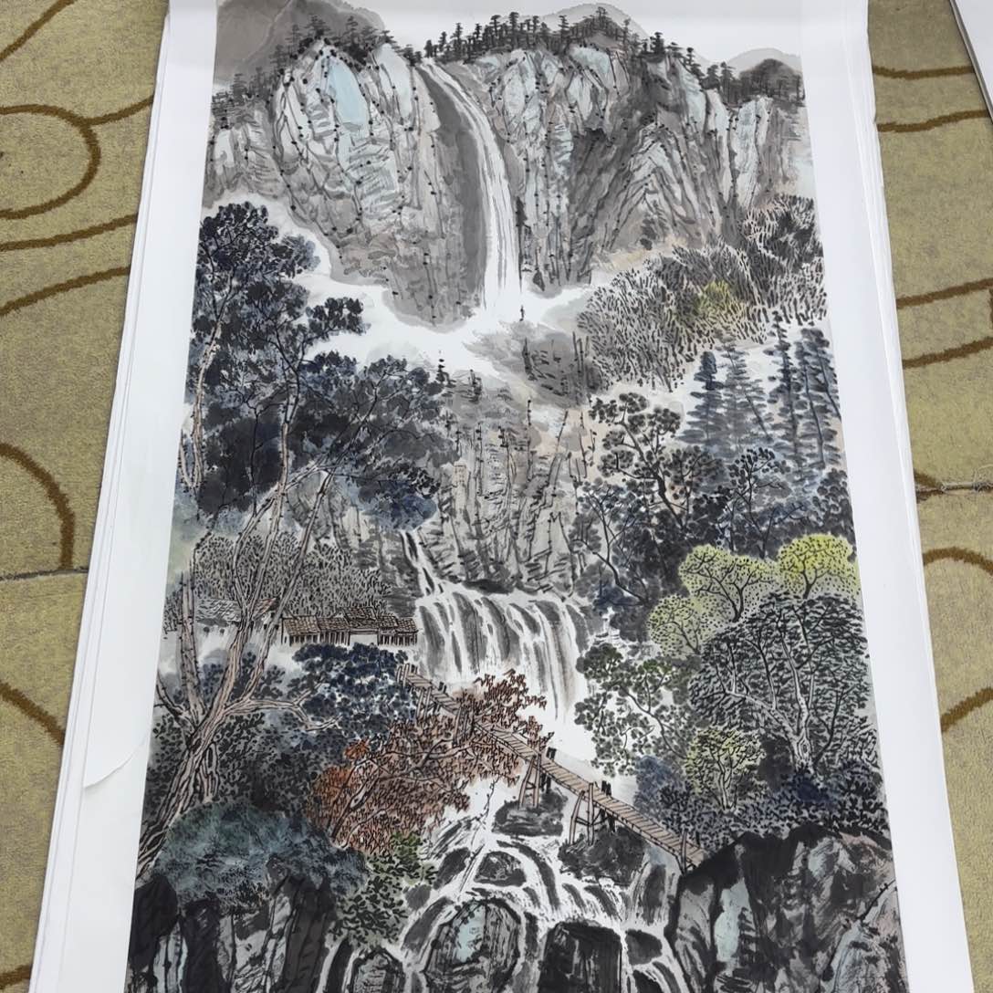 国画寄**水巴进四尺童