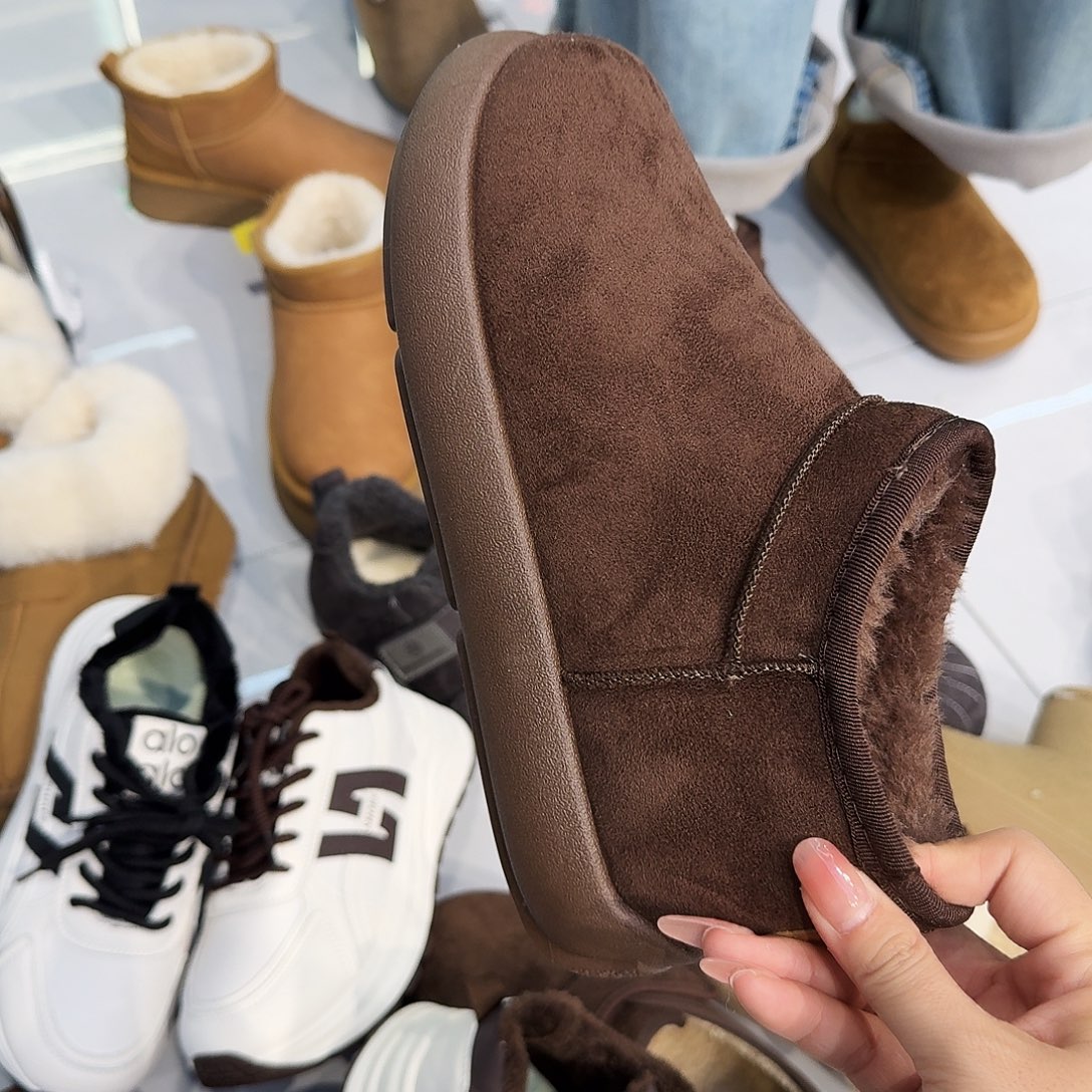 黄牛剖层皮革松糕鞋5土豆棕色37码