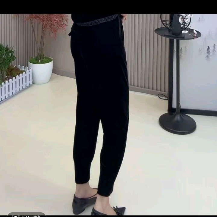 751新款丝绒萝卜裤