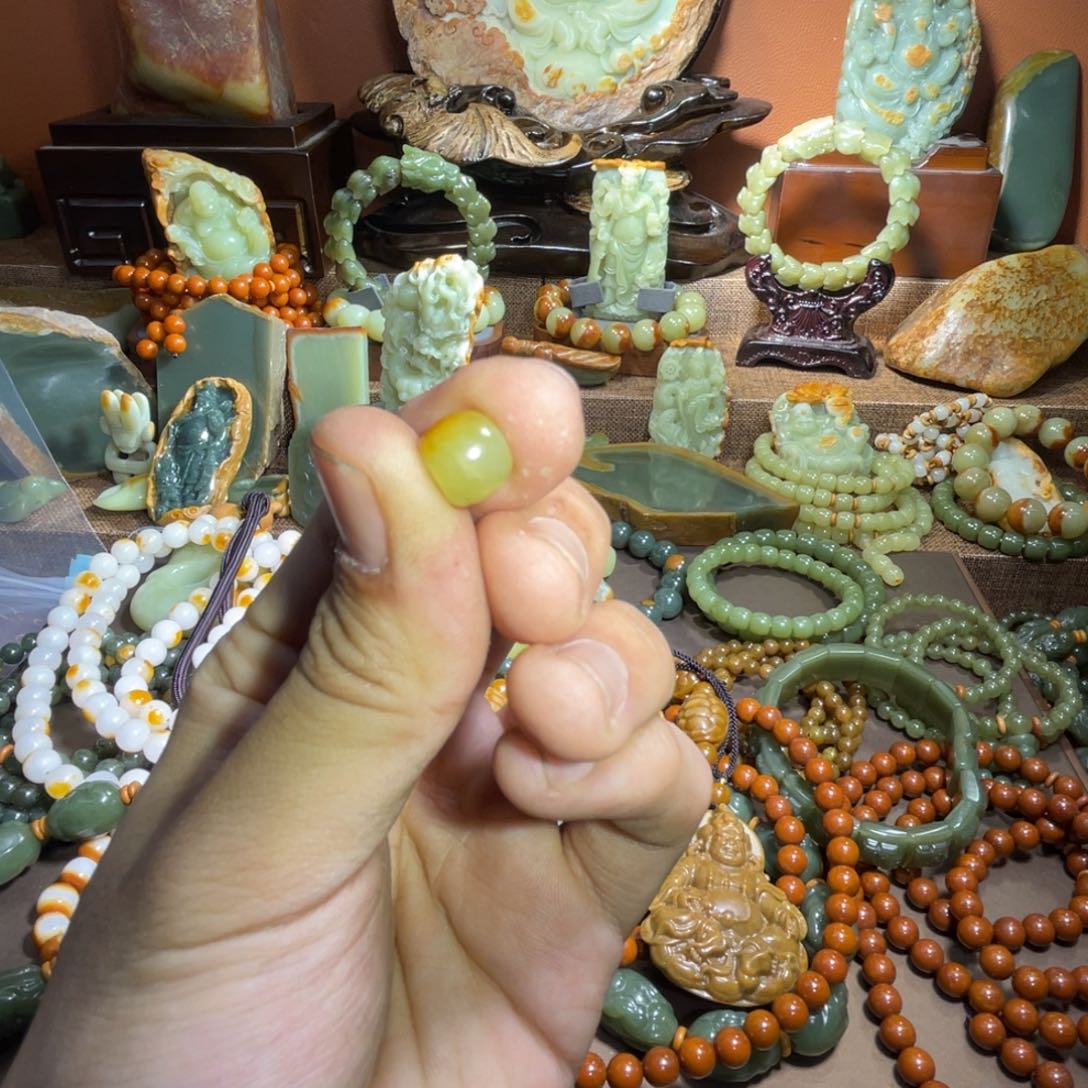 透闪石质玉单珠未镶嵌福