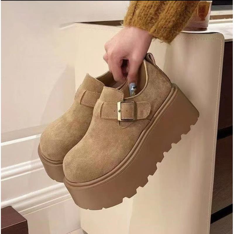2025新款秋季小个子增高时尚百搭软底勃肯鞋厚底平底休闲女单鞋G