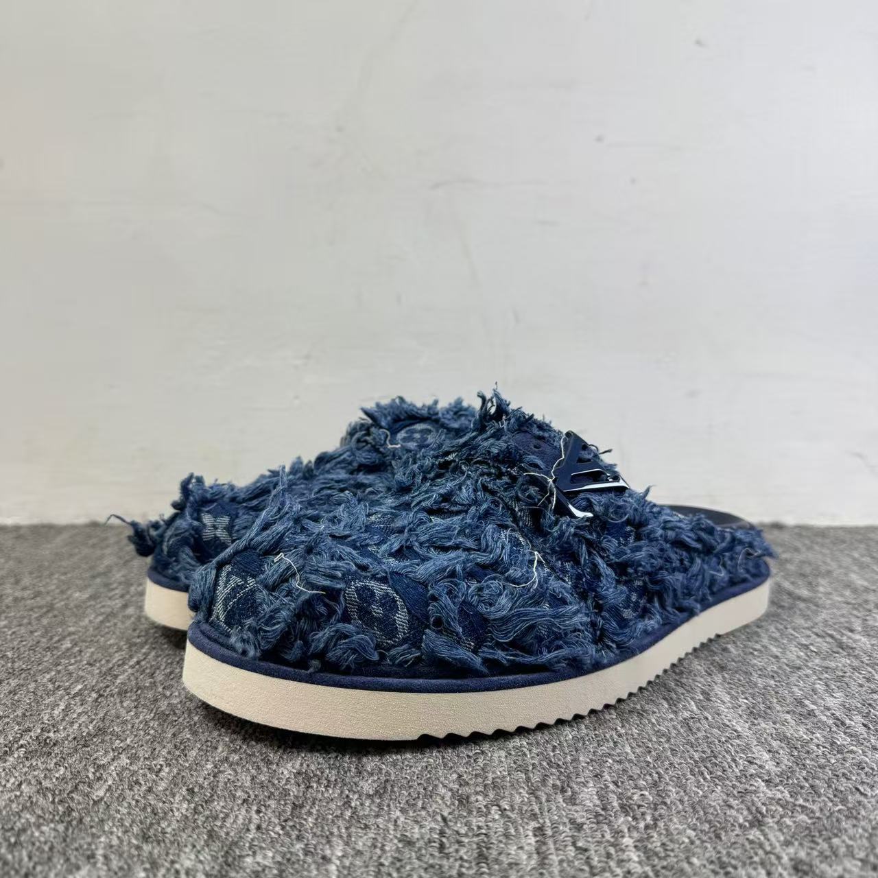 未使用 LouisVuitton/路易威登 流苏老花牛仔勃肯拖鞋/7码/18217