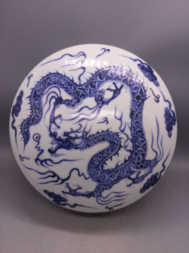 景德镇陶瓷青花龙纹墨盒