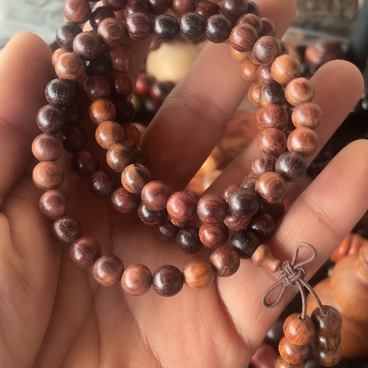 黄花梨/降香黄檀海黄紫油梨108手串0.8cm无胶无蜡