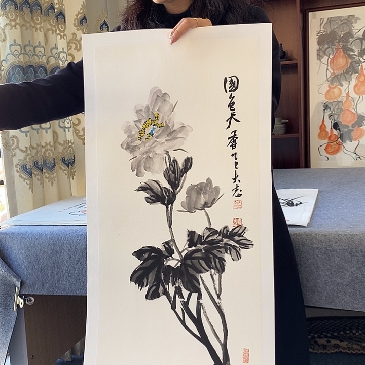 国画纯手绘国画写意作品34*68