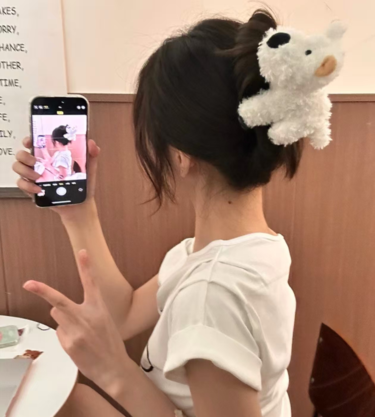 卡通西高地小狗发夹可爱甜妹2025新款毛绒新款后脑勺头饰