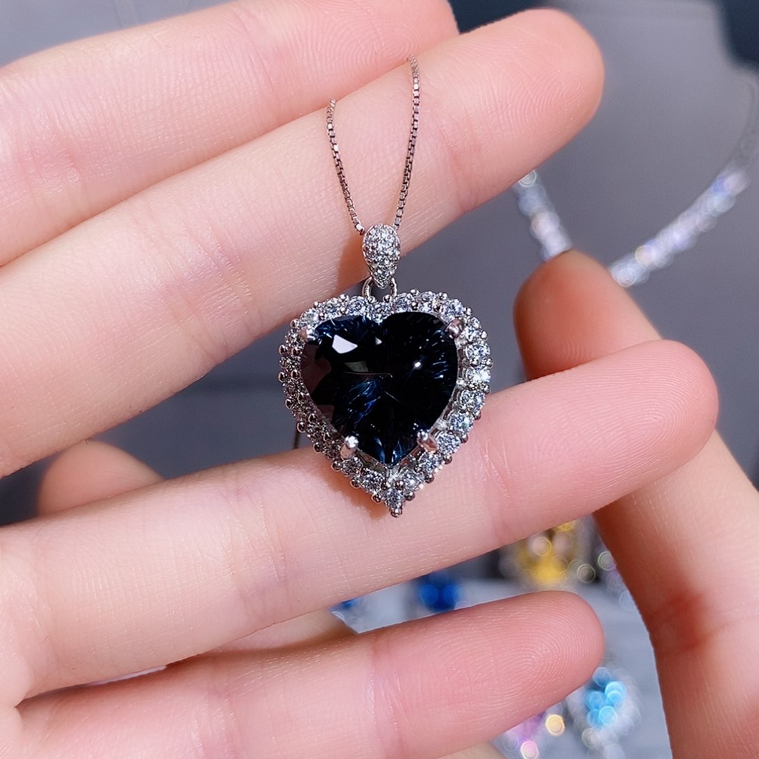 托帕石颈饰银S925镶嵌1212