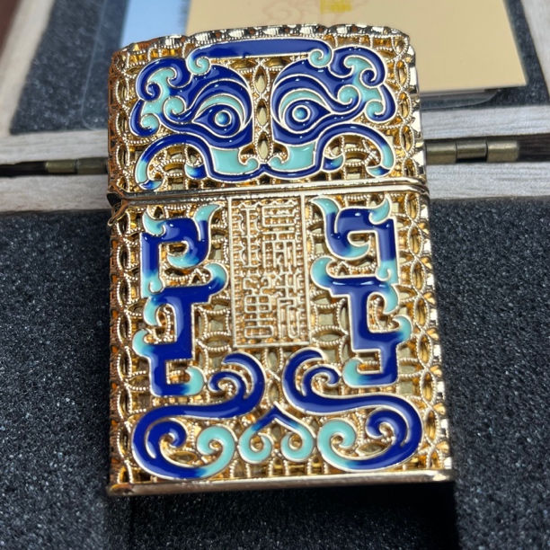 【CC】Zippo打火机镀金珐琅瑞兽28