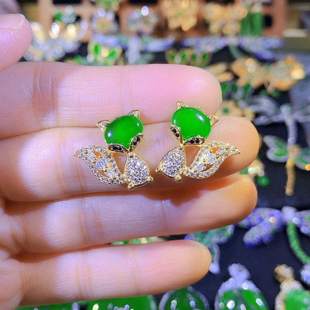 颈饰银S925镶嵌翡翠