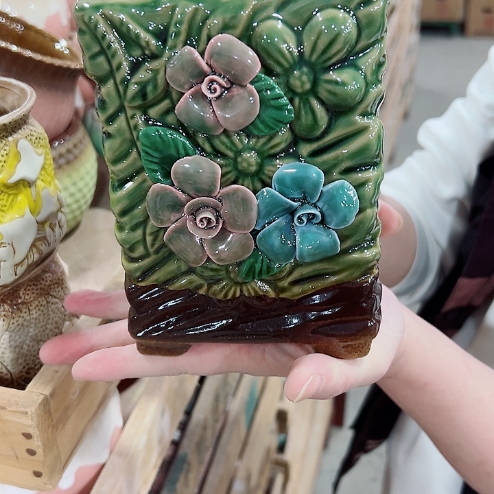 有孔.凑满10元发货多肉陶瓷花盆！